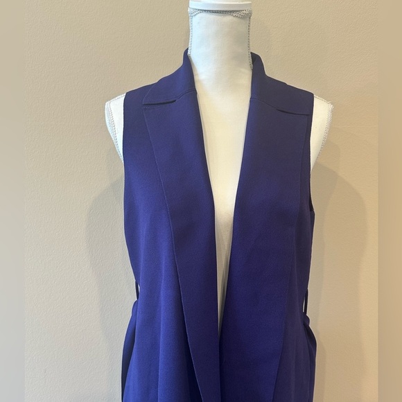 M.M. Lafleur Amethyst Purple Jardigan Sleeveless Knit Blazer Vest Size Medium - Picture 4 of 11